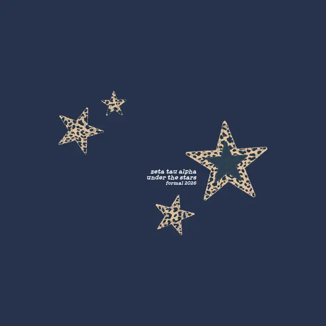 Zeta Tau Alpha Leopard Pattern Stars Formal Hoodie