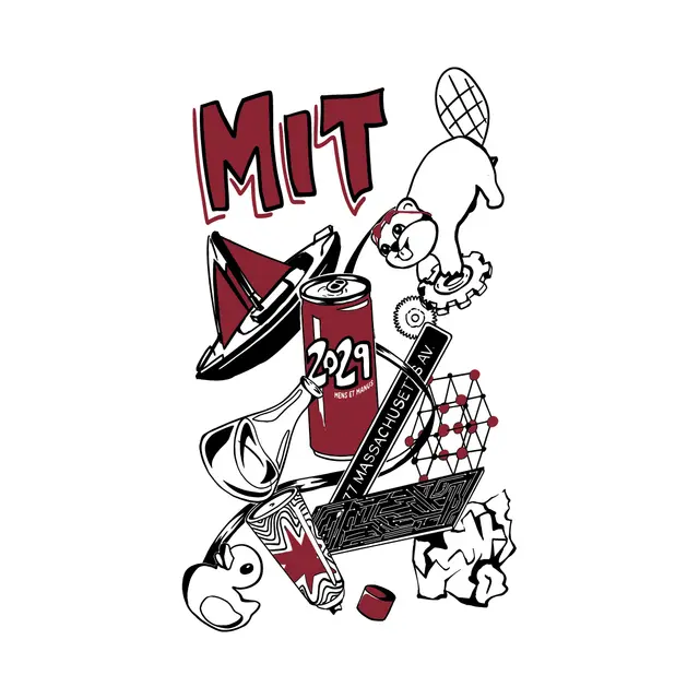 MIT Campus Beaver Illustration Club Hoodie