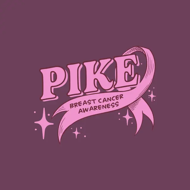 Pi Kappa Alpha PIKE Ribbon Text Breast Cancer Awareness Philanthropy Shirt