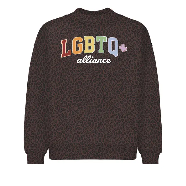 LGBTQ+ Alliance Colorful Block Text PR Crewneck 2