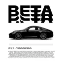 Beta Bold Text with Sports Car PR Shirt
