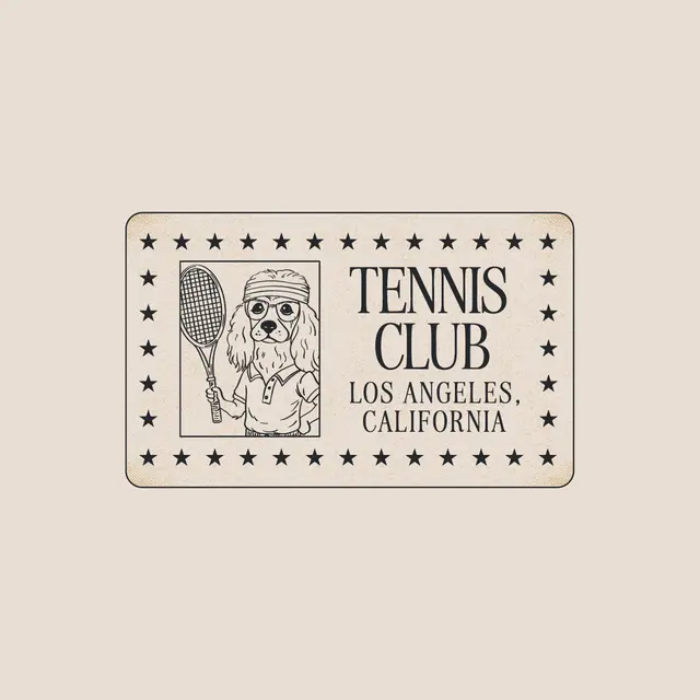 Tennis Club Dog Illustration PR Shirt