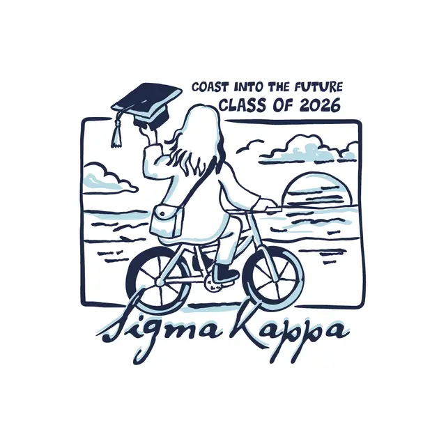 Sigma Kappa Biking into Sunset Graduation Shirt