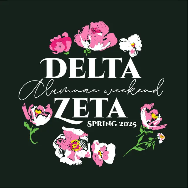 Delta Zeta Floral Script Parent's Weekend Crewneck