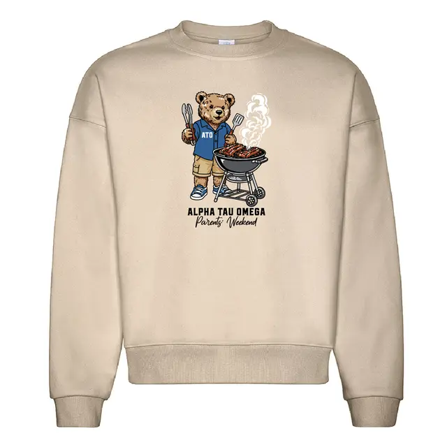 Alpha Tau Omega Bear Grilling Parents Weekend Crewneck 2