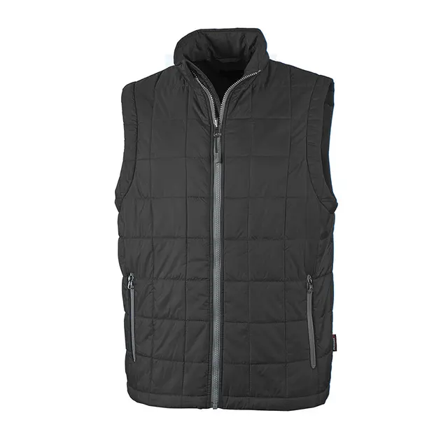 Customizable Charles River Men's Radius Quilted Vest 9535 Black with Grey Front
