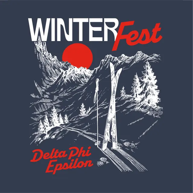 Delta Phi Epsilon Mountain Ski WinterFest Hoodie