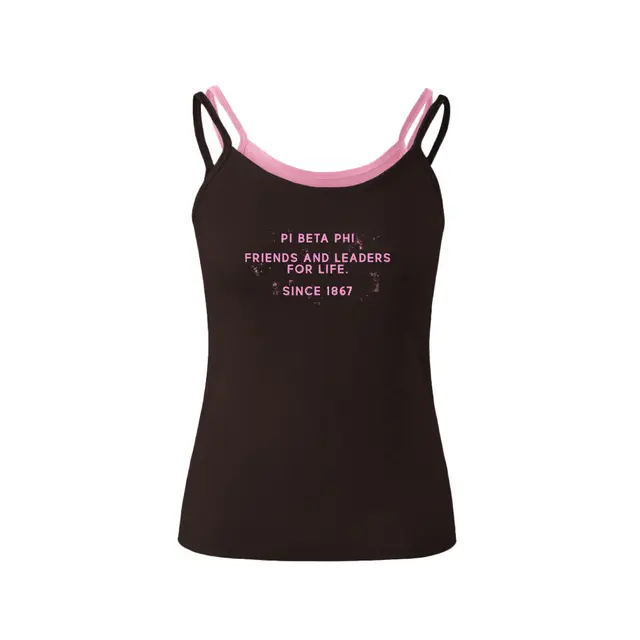 Pi Beta Phi Distressed Text PR Tank 2