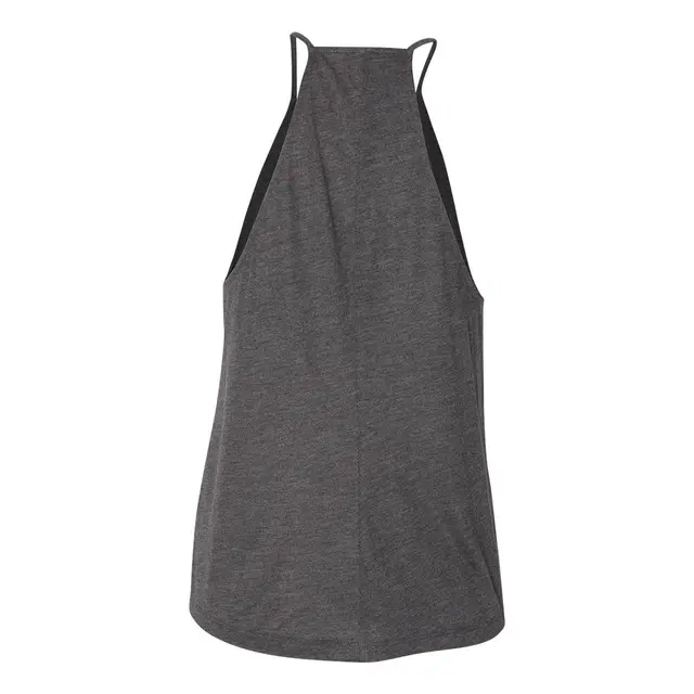 Customizable Bella + Canvas Women's Flowy High Neck Tank 8809 Dark Grey Heather Back