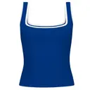 Fresh Prints Sydney Square Neck Tank Top Royal Blue White mto Front