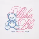 Alpha Phi Hand Drawn Bear Script Retreat Tank