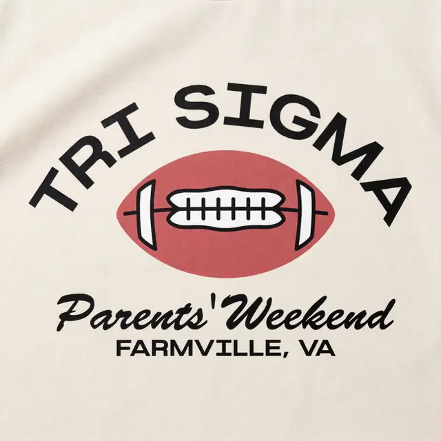 Sigma Sigma Sigma Block Lettering Football Parents Weekend Crewneck