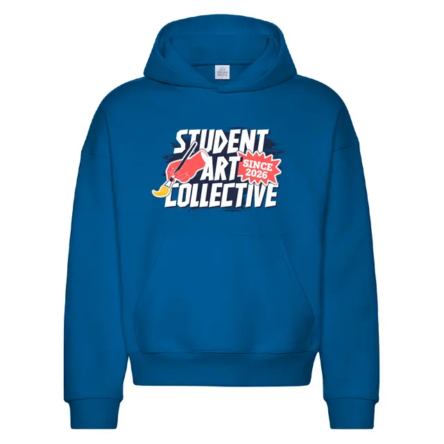 Student Art Collective Bold Texts Hand Brush Illustration PR Hoodie 2
