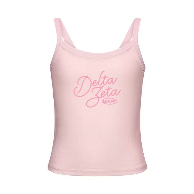 Delta Zeta Script Lettering Bid Day Tank 2