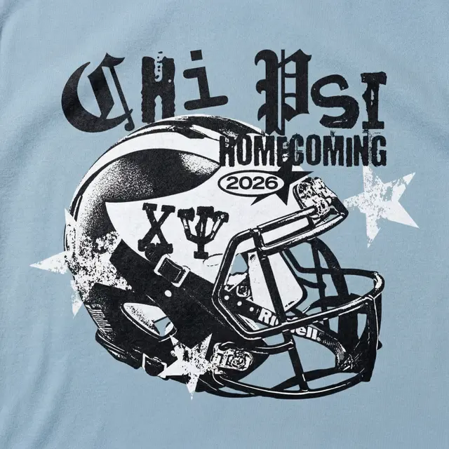 Chi Psi Football Helmet Graphic Homecoming Crewneck