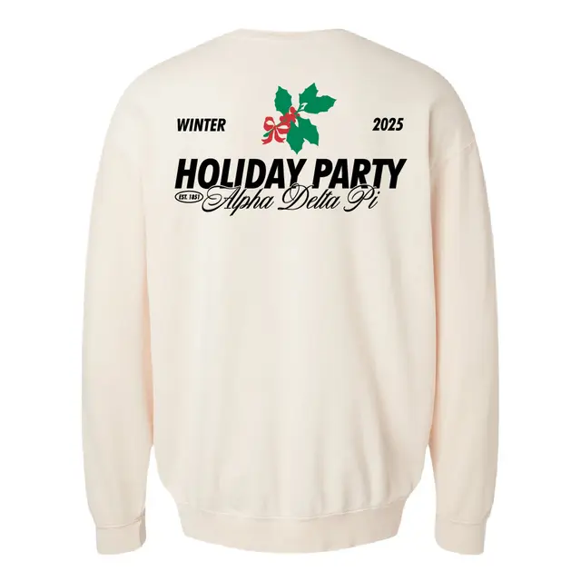 Alpha Delta Pi Holly and Ribbon Holiday Party Crewneck 2