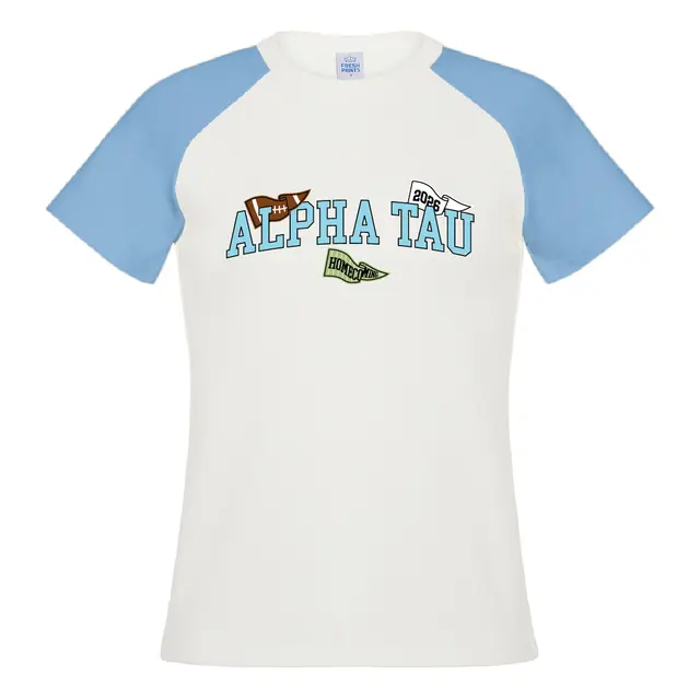 Alpha Sigma Tau Football Flags Homecoming Shirt 2