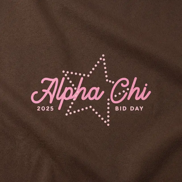 Alpha Chi Omega Dotted Star Text Bid Day Tank