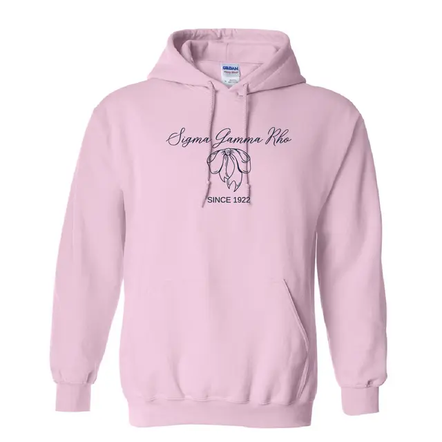 Sigma Gamma Rho Elegant Script and Bow PR Hoodie 2