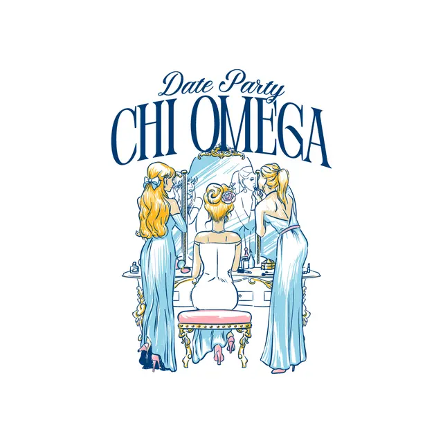 Chi Omega Vanity Mirror Date Party Crewneck