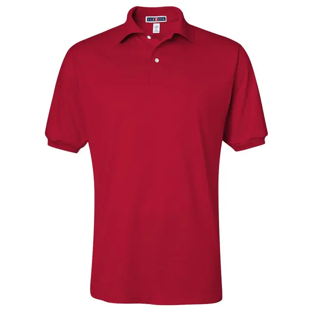 Customizable Jerzees Adult 5.6 Oz. Spotshield Jersey Polo 437 True Red Front
