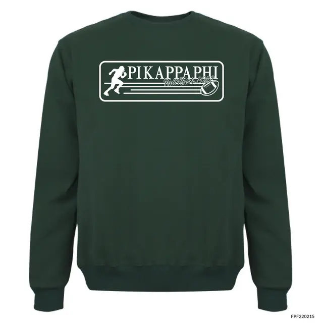 Sweater with Fraternity Athletic Charge Fall Rush design on it.