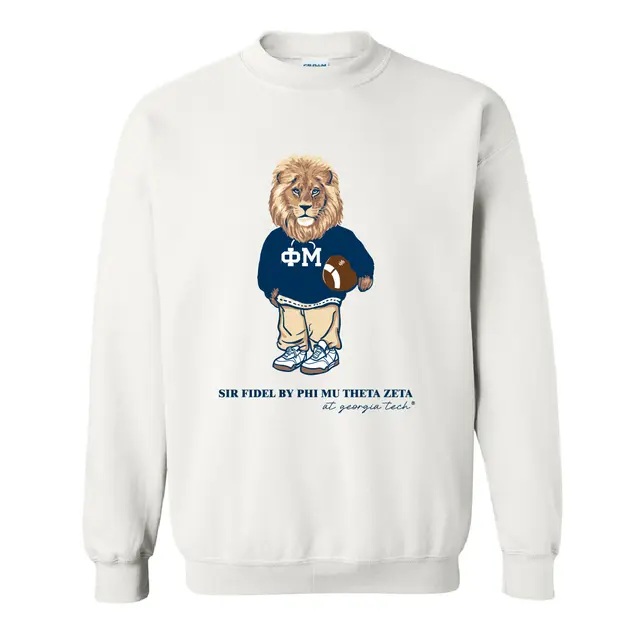 Phi Mu Lion Mascot Football Game Day Crewneck 2