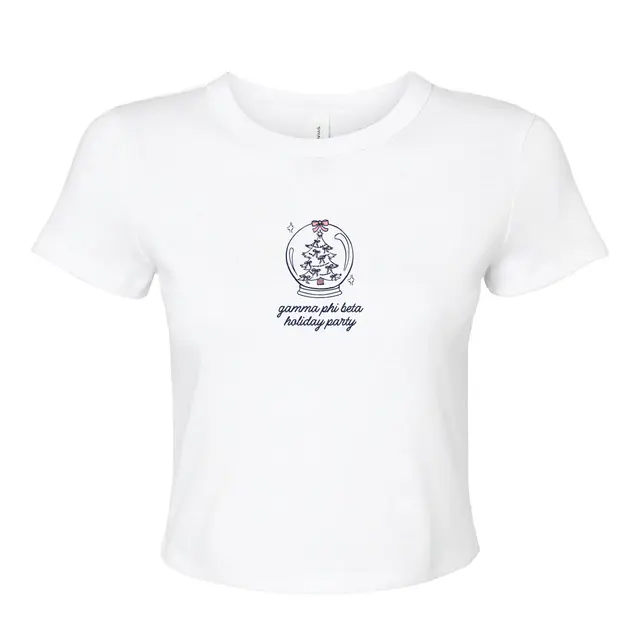 Gamma Phi Beta Snow Globe Tree Holiday Party Shirt 2
