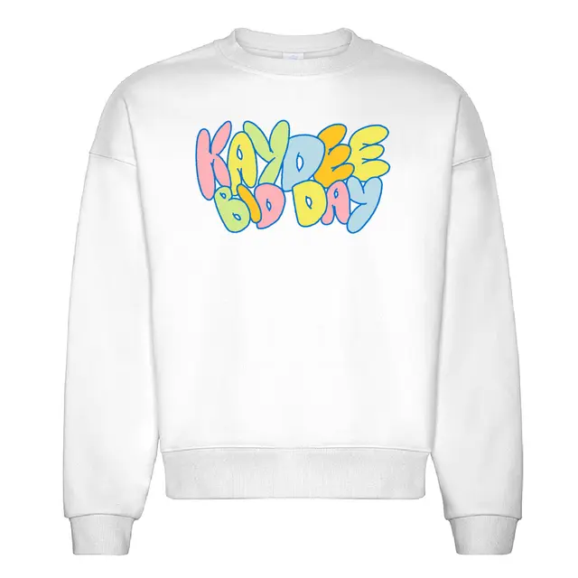 Kappa Delta Colorful Bubble Lettering Rush Bid Sweater 2