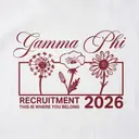 Gamma Phi Floral Illustration Rush Shirt