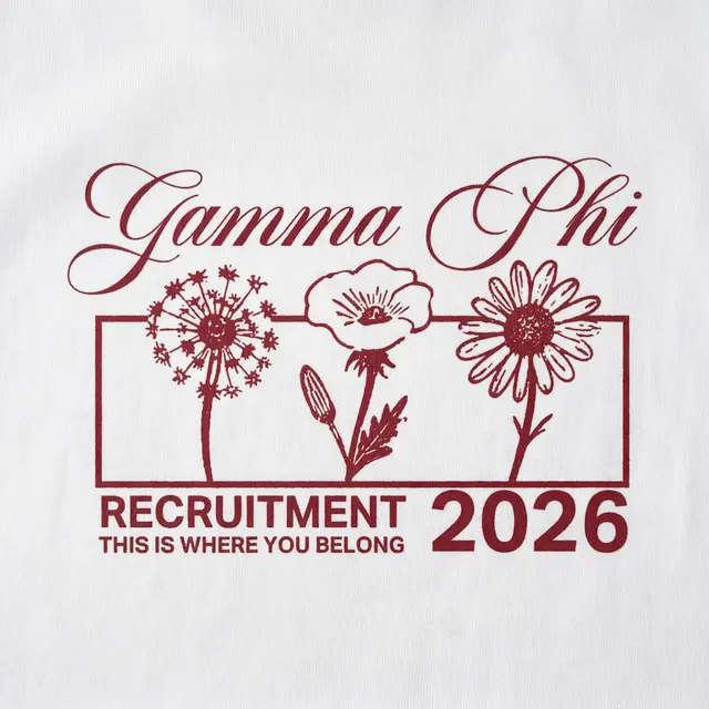 Gamma Phi Floral Illustration Rush Shirt
