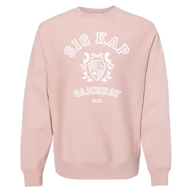 Sigma Kappa Crest and Block Text Game Day Crewneck 2