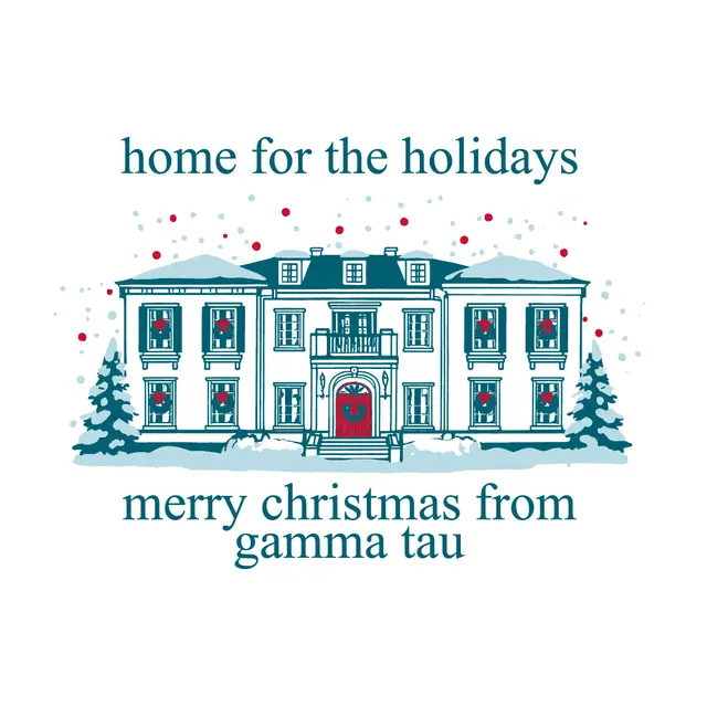 Zeta Tau Alpha Mansion Illustration Holidays Sweater