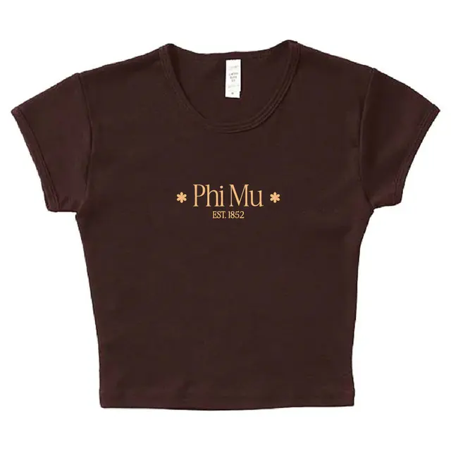 Phi Mu Asterisk Text with Classic Font PR Shirt 2
