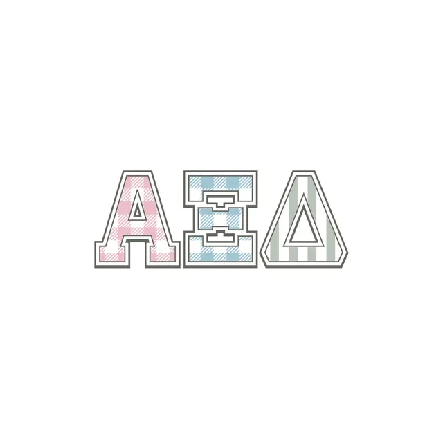 Alpha Xi Delta Plaid and Striped Letters PR Shirt