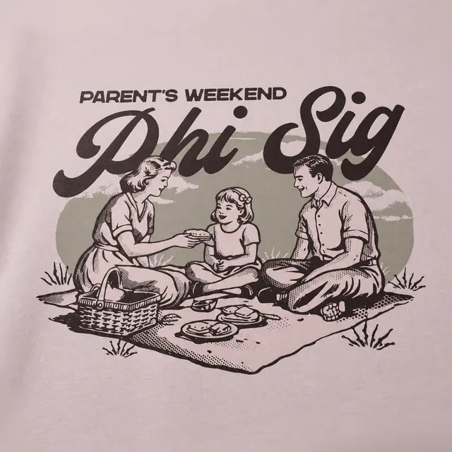 Phi Sigma Sigma Family Gathering Illustration Parents Weekend Shirt