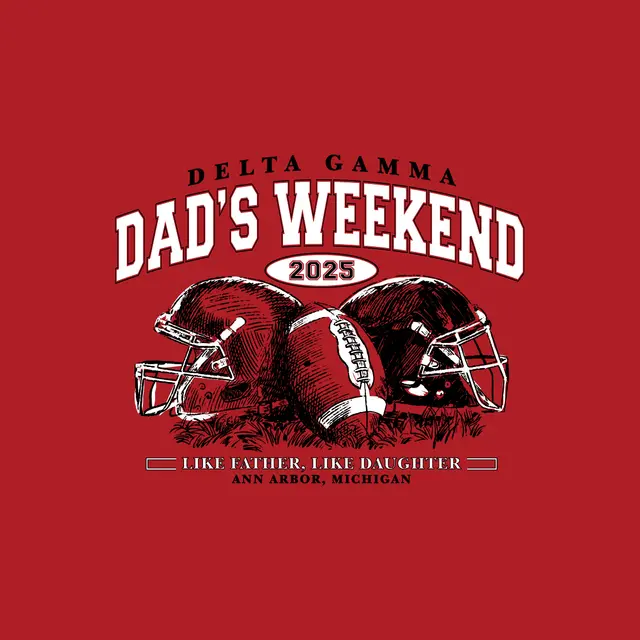 Delta Gamma Football Graphic Dad's Weekend Shirt