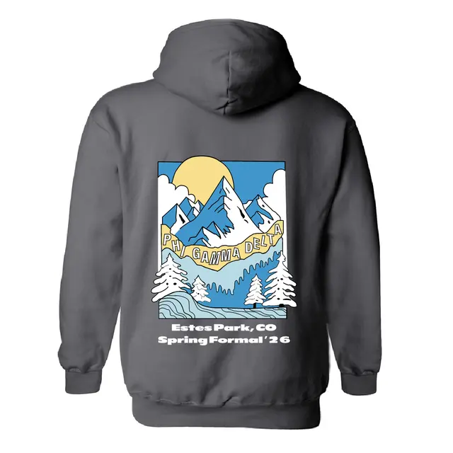 Mountain Peaks and Sun Half Circle Spring Formal Hoodie 2
