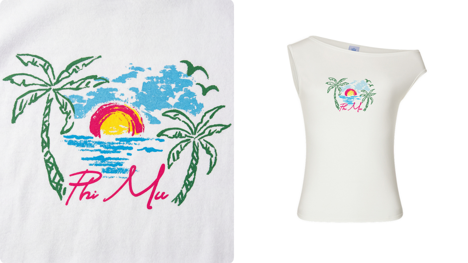 Phi Mu Tropical Palm Sunset PR Tank