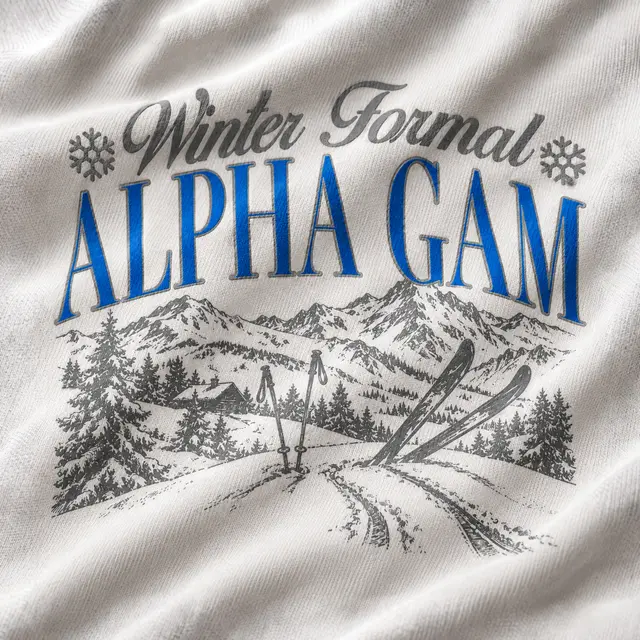 Alpha Gamma Delta Mountain Scene Winter Formal Crewneck