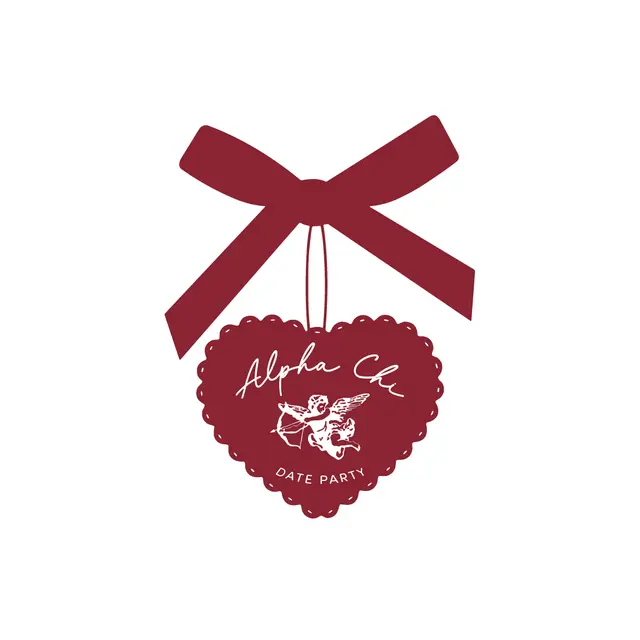 Alpha Chi Omega Heart and Bow Date Party Tank