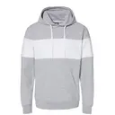 Customizable J America Varsity Fleece Colorblocked Hooded Sweatshirt 8644 Oxford Front