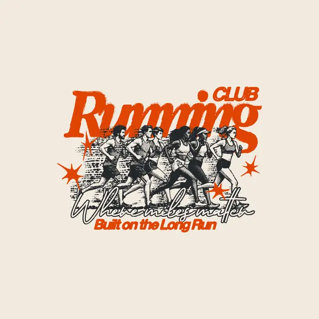 Running Club Runners and Sparkles Illustration PR Crewneck