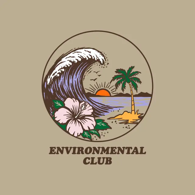 Environmental Club Ocean Wave Illustration with Sunset PR Shirt