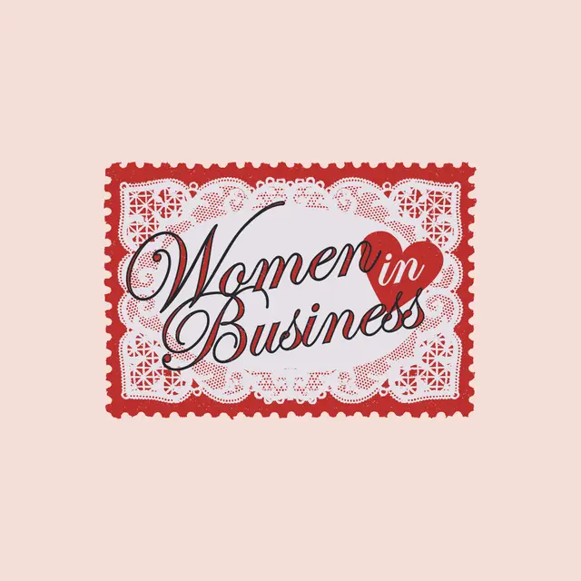 Women in Business Script Lace Heart PR Sweater