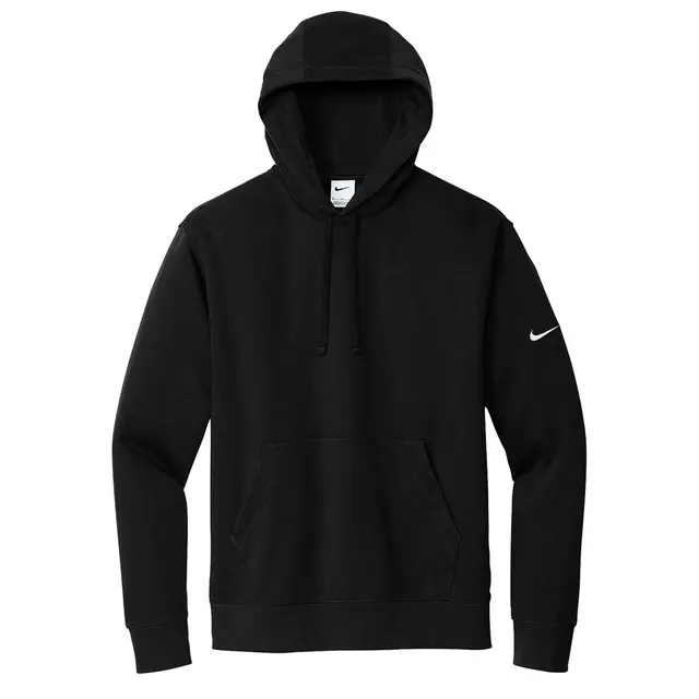Nike Club Fleece Sleeve Swoosh Pullover Hoodie nkdr1499 Black Front