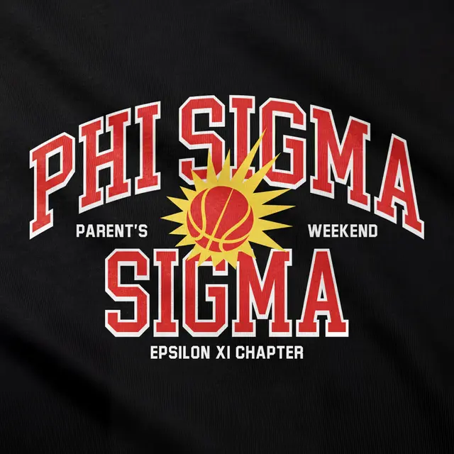 Phi Sigma Sigma Basketball Sunburst Parents Weekend Shirt