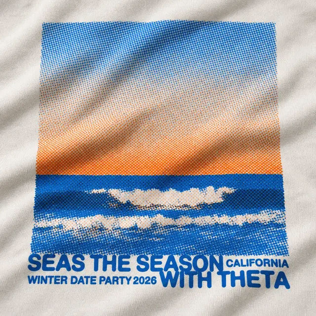 Kappa Alpha Theta Ocean Waves Sunset Date Party Shirt