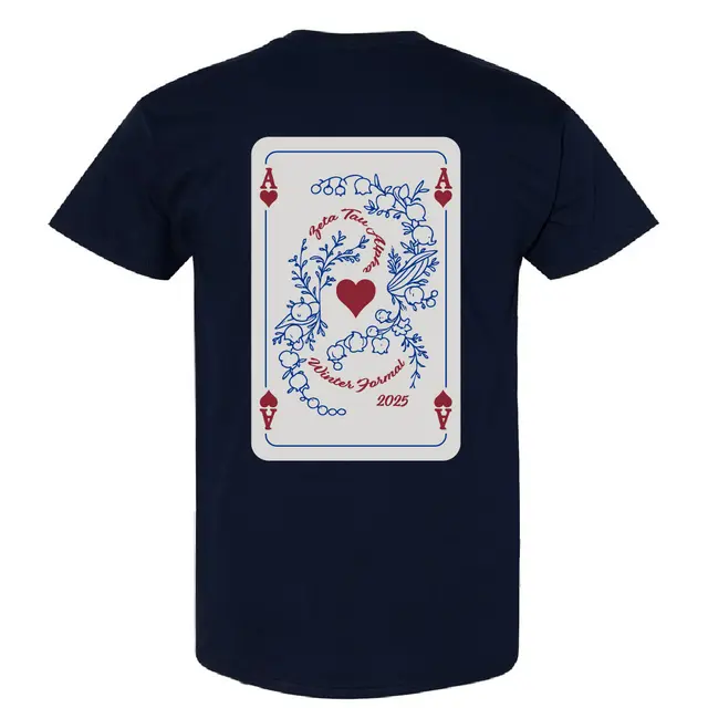 Zeta Tau Alpha Playing Card Floral Winter Formal Shirt 2