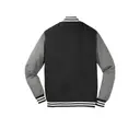 SPORTTEK FLEECE LETTERMAN JACKET Black Vintage Heather Back
